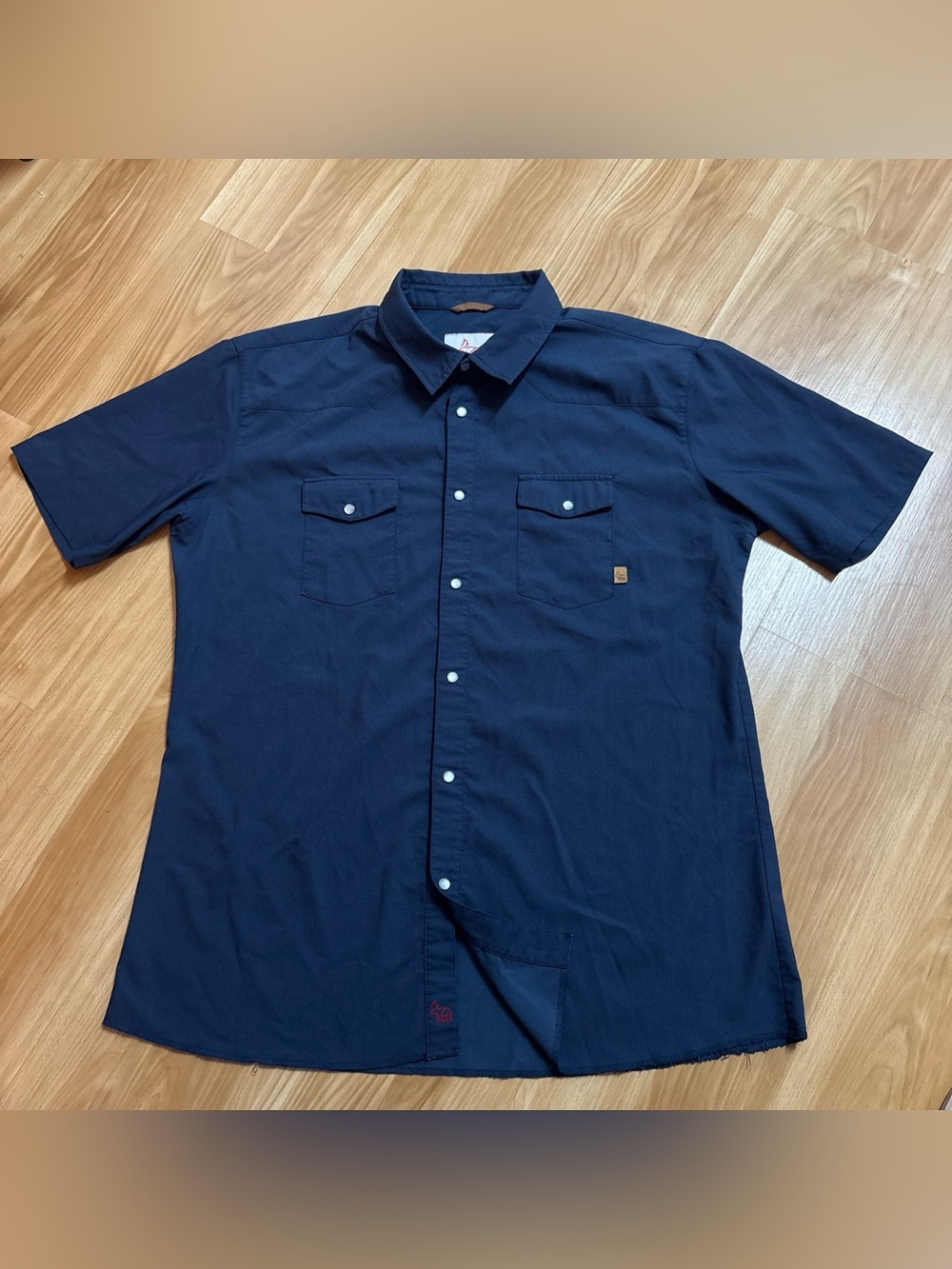 Western Rise Mens Snap Front Western Performance Shirt Size XL Blue Short Sleeve